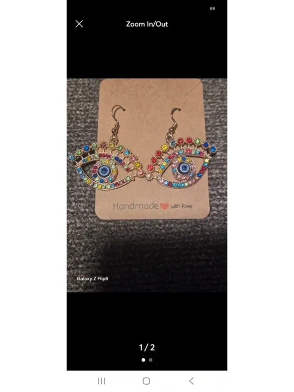 Rhinestone Evil Eye Earrings